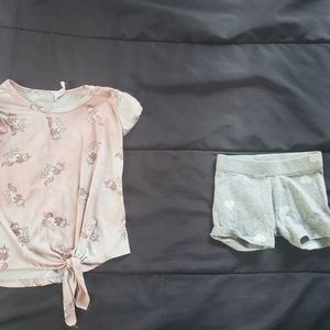 girl 3t unicorn top and shorts